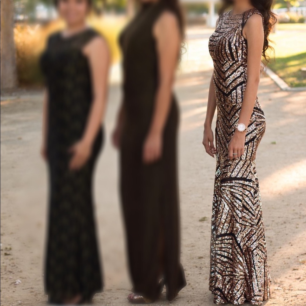Gold & black sequin dress